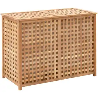 ManoMano Wäschekorb 87,5×46×67 cm Walnuss Massivholz Angebot