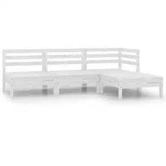 ManoMano 4-tlg. Garten-Lounge-Set Massivholz Kiefer Weiß Angebot