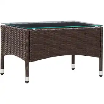 ManoMano Couchtisch Braun 60 x 40 x 36 cm Poly Rattan Angebot