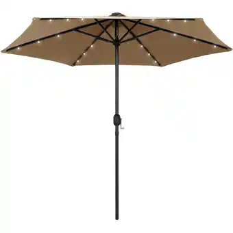 ManoMano Sonnenschirm mit LED-Leuchten & Aluminium-Mast 270 cm Taupe Angebot