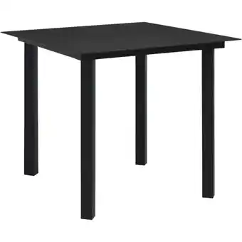 ManoMano Garten-Esstisch Schwarz 80x80x74 cm Stahl und Glas Angebot