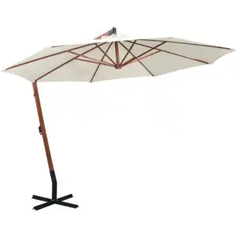 ManoMano Sonnenschirm Ampelschirm 350 cm Holzmast Weiß Angebot