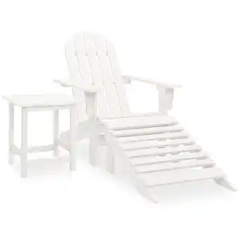 ManoMano Adirondack-Gartenstuhl mit Fußstütze & Tisch Tannenholz Weiß Angebot