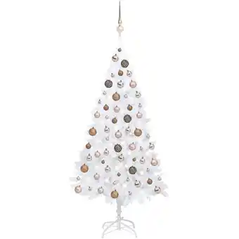 ManoMano Künstlicher Weihnachtsbaum mit LEDs & Kugeln Weiß 120 cm pvc Angebot