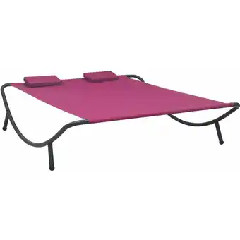 ManoMano Longziming - Garten-Sonnenliege Stoff Rosa Angebot