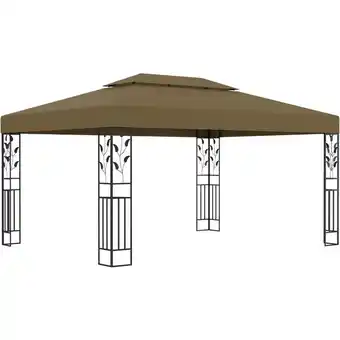 ManoMano Pavillon mit Doppeldach 3x4 m Taupe 180 g/m² Angebot