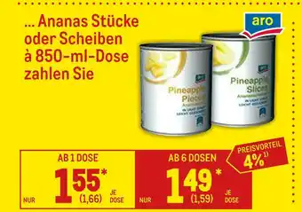 METRO Aro ananas stücke oder scheiben Angebot