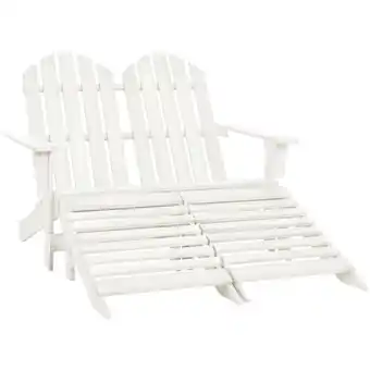 ManoMano 2-Sitzer Adirondack-Gartenbank mit Fußstütze Tannenholz Weiß Angebot