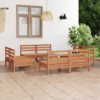 ManoMano 8-tlg. Garten-Lounge-Set Honigbraun Massivholz Kiefer Angebot