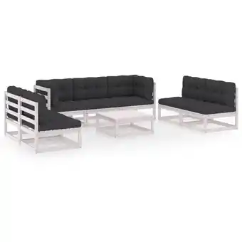 ManoMano 8-tlg. Garten-Lounge-Set mit Kissen Kiefer Massivholz Angebot