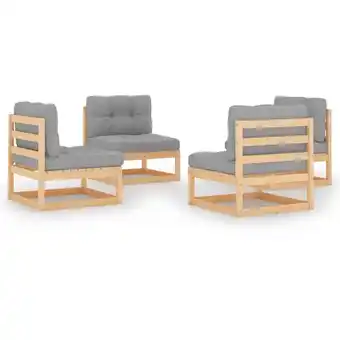 ManoMano 4-tlg. Garten-Lounge-Set mit Kissen Kiefer Massivholz Angebot