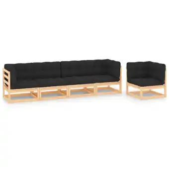 ManoMano 5-tlg. Garten-Lounge-Set mit Kissen Massivholz Kiefer Angebot