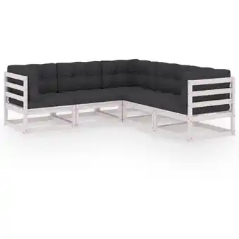 ManoMano 5-tlg. Garten-Lounge-Set mit Kissen Kiefer Massivholz Angebot