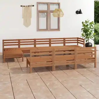 ManoMano 10-tlg. Garten-Lounge-Set Honigbraun Massivholz Kiefer Angebot