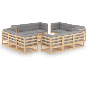 ManoMano 13-tlg. Garten-Lounge-Set mit Kissen Kiefer Massivholz Angebot