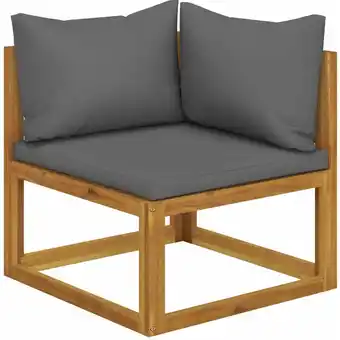 ManoMano Modular-Ecksofa mit Dunkelgrauen Kissen Akazie Massivholz Angebot