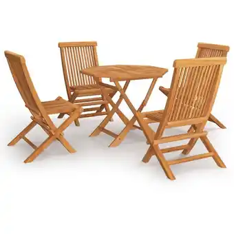 ManoMano 5-tlg. Garten-Essgruppe Massivholz Teak Angebot