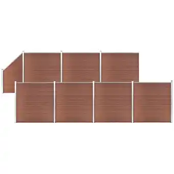 ManoMano Wpc Zaun-Set 7 Quadrate + 1 Schräge 1311x186 cm Braun Angebot