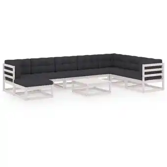 ManoMano 9-tlg. Garten-Lounge-Set mit Kissen Kiefer Massivholz Angebot