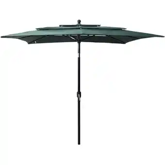 ManoMano Sonnenschirm mit Aluminium-Mast 3-lagig Grün 2,5x2,5 m Angebot