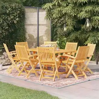 ManoMano 9-tlg. Garten-Essgruppe Massivholz Teak Angebot