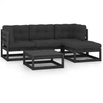 ManoMano 5-tlg. Garten-Lounge-Set mit Kissen Kiefer Massivholz Angebot