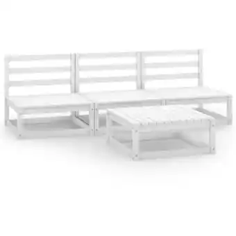 ManoMano 4-tlg. Garten-Lounge-Set Weiß Kiefer Massivholz Angebot