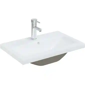 ManoMano Einbauwaschbecken mit Wasserhahn 61x39x18 cm Keramik Weiß Angebot