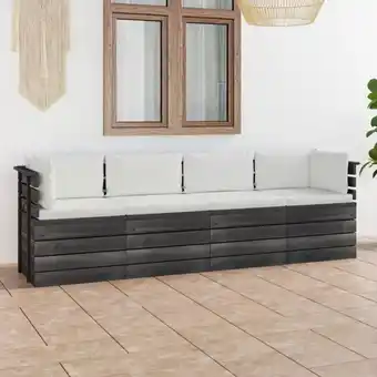 ManoMano Garten-Palettensofa 4-Sitzer mit Kissen Kiefer Massivholz Angebot