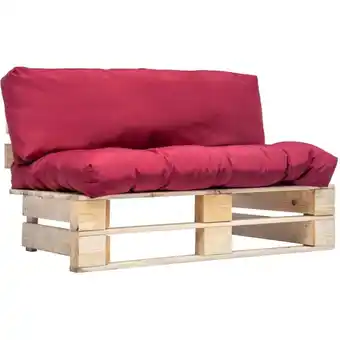 ManoMano Garten-Palettensofa mit Roten Kissen Kiefernholz Angebot