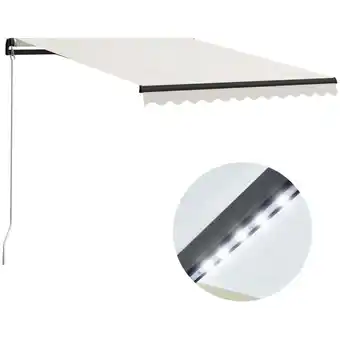 ManoMano Einziehbare Markise Handbetrieben mit LED 300x250 cm Creme Angebot