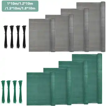 ManoMano Zaunblende Sichtschutz 150g/m² hdpe Schattiernetz Windschutz Staubschutz Sonnenschutz Gewebe Netz mit Kabelbindern Grau 1x10m Angebot