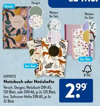 Aldi Süd EXPERTIZ Notizbuch oder Notizhefte Angebot