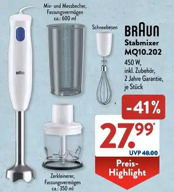 Aldi Süd BRAUN Stabmixer MQ10.202 Angebot