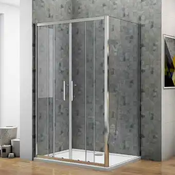 ManoMano 160x80cm Höhe190cm Sicherheitsglas Nischentür Schiebetür Gleittür Duschabtrennung Duschkabine Dusch - Transparent Angebot