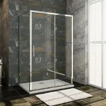 ManoMano 100x76x76x190cm U-förmige Duschkabine eine Dusch-Schiebetür + 2 Seitenwände - Transparent Angebot