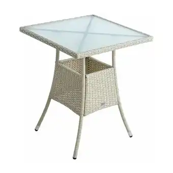 ManoMano Polyrattan Balkontisch Rattan Tisch Beistelltisch Gartentisch 60 cm Beige Angebot