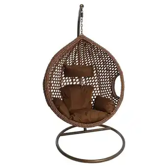 ManoMano Polyrattan Hängesessel Hängekorb mit Gestell Rattan Hängestuhl Sessel Braun Angebot