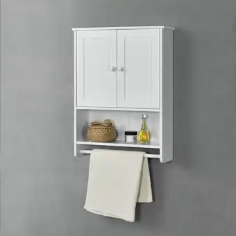 ManoMano Badezimmerschrank Steyr 65x49x15 cm Weiß mdf en.casa - Weiß Angebot