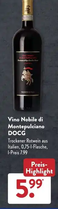 Aldi Süd Vino Nobile di Montepulciano DOCG 0,75 l Flasche Angebot