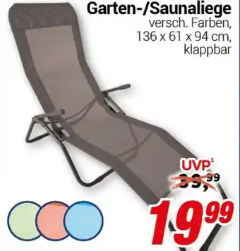 CENTERSHOP Garten-/Saunaliege Angebot