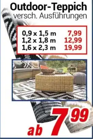 CENTERSHOP Outdoor-Teppich 0,9 x 1,5 m Angebot