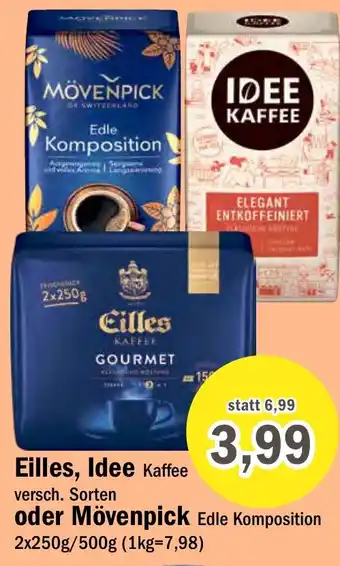 Aktiv Irma Eilles, Idee Kaffee oder Mövenpick Edle Komposition 2*250/500g Angebot