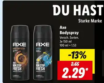 Lidl Axe bodyspray Angebot