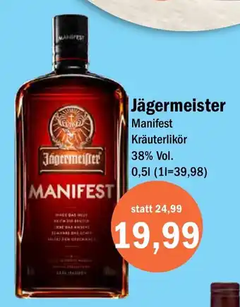 Aktiv Irma Jägermeister Manifest Kräuterlikör 500ml Angebot