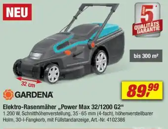 toom Baumarkt GARDENA Elektro-Rasenmäher ,,Power Max 32/1200 G2" Angebot