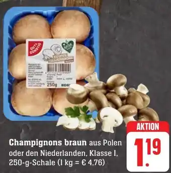 Scheck-in-Center Gut & Günstig Champignons braun 250 g Schale Angebot