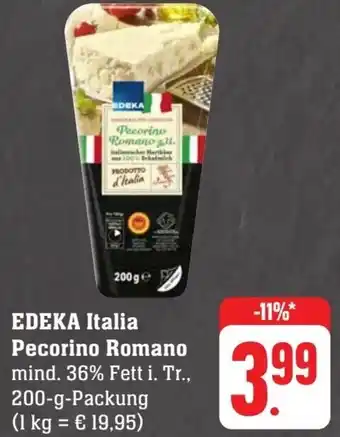 Scheck-in-Center EDEKA Italia Pecorino Romano 200 g Packung Angebot