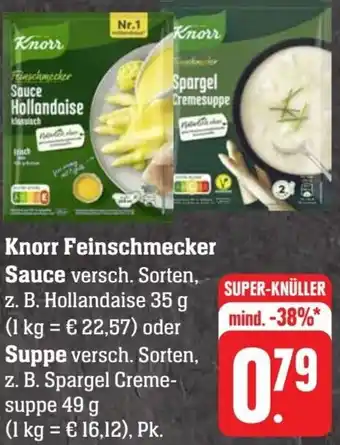 Scheck-in-Center Knorr Feinschmecker Sauce 35 g oder Suppe 49 g Angebot