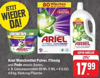 Scheck-in-Center Ariel Waschmittel Pulver, Flüssig und Pods 4,8 kg, Packung/Flasche Angebot